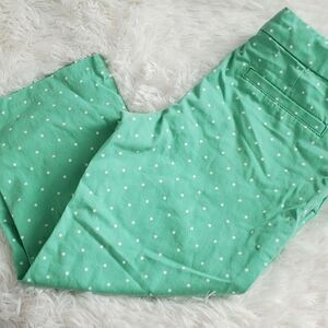 Girl's SO Hertiage Size 10 Mint Green and White Polka Dot Capri Pants
